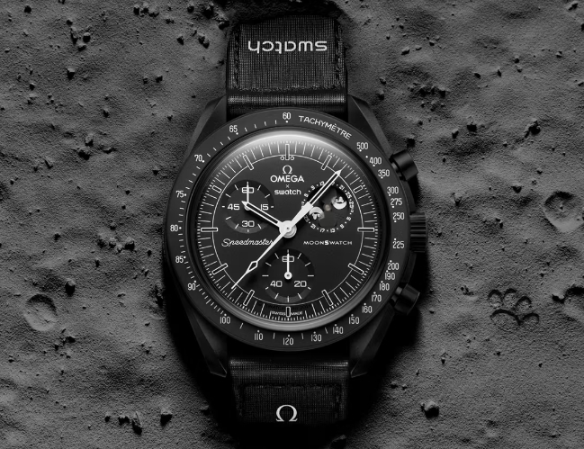 Swiss Replica OMEGA and Swatch Debut an All-Black Mission to the Moonphase MoonSwatch