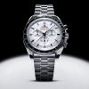 UK Swiss made replica Omega comes clean with glossy white dialled Speedmaster Moonwatch