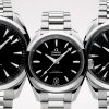 UK High Quality Fake Omega Seamaster Aqua Terra watches with black lacquer dials