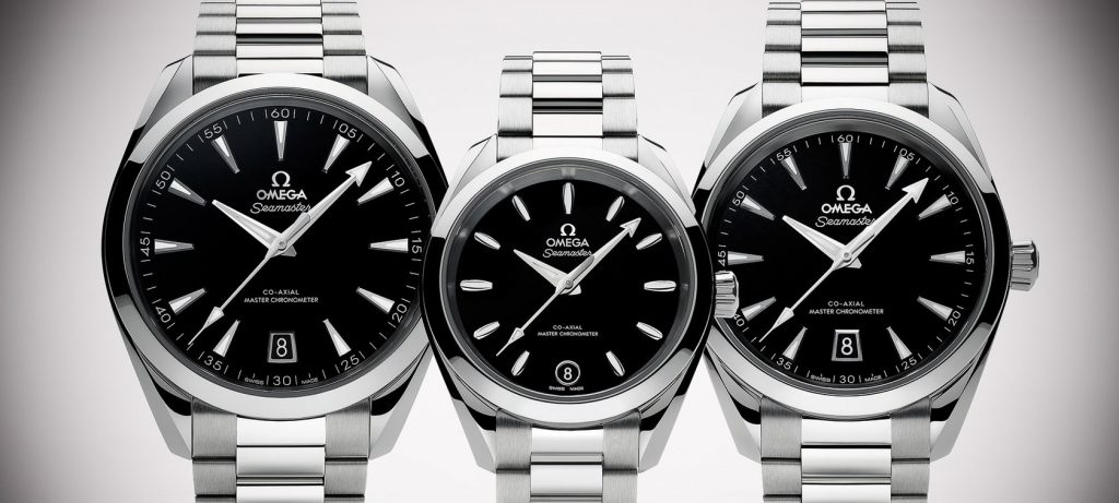 UK High Quality Fake Omega Seamaster Aqua Terra watches with black lacquer dials